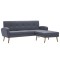 Canapea in forma de L gri deschis 186x136x79cm tapiterie panza