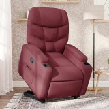 vidaXL Fotoliu rabatabil cu ridicare, roșu vin, material textil