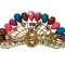 Clama de par in forma de Paun, Vintage, 12 cm, Multicolor, 66BJ