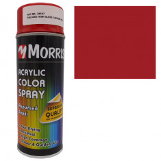 Spray vopsea rosu carmin, RAL 3002, lucioasa, Morris, 400 ml, acrilica, cu uscare rapida, pentru suprafete din lemn, metal, aluminiu, sticla, piatra s foto