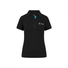 Mercedes AMG Petronas tricou polo de damă Small logo black F1 Team 2024 - L foto