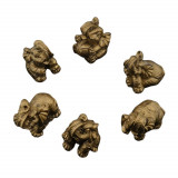 Set 6 statuete feng shui elefanti din rasina aurie 4-5cm, Stonemania Bijou