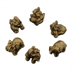Set 6 statuete feng shui elefanti din rasina aurie 4-5cm