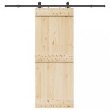VidaXL Set feronerie pentru uși glisante, negru, 213,5 cm, oțel