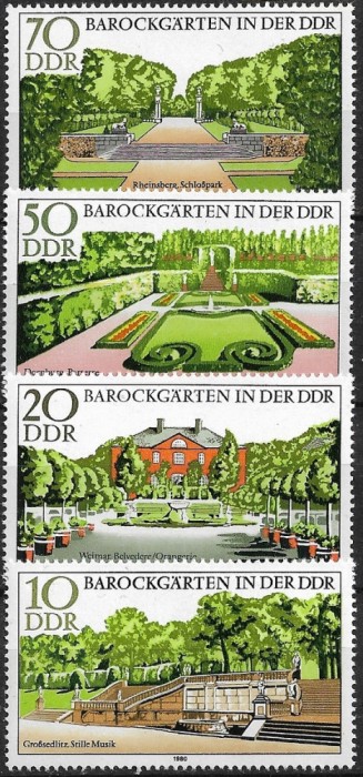 B1201 - Germania DDR 1980 - Gradini 4v.neuzat,perfecta stare
