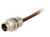 Conector M8 0,5m tată PIN 3 cu cabluri soclu E 4A Filet M8