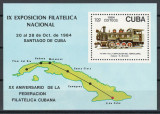 Cuba 1984 Mi 2898 bl 87 MNH - Exp nat de timbre, Santiago de Cuba: locomotive