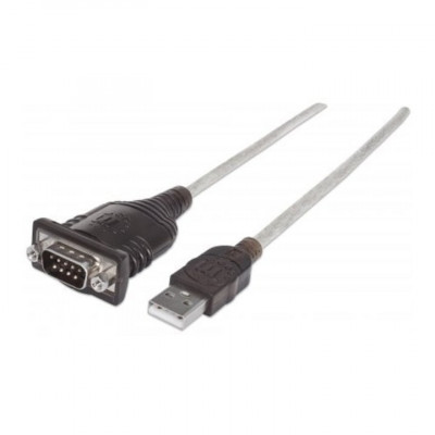 Cablu adaptor USB la Serial, USB A-male la DB9-male, Silver foto