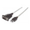 Cablu adaptor USB la Serial, USB A-male la DB9-male, Silver