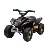 ATV Copii Electric cu Baterie Incarcabila HOMCOM, Viteza 2,8-4,6km/h, Varsta 18&ndash;48 Luni, Negru | Aosom Romania
