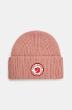 Fjallraven caciula 1960 Logo culoarea roz, de lana, din tricot gros, F78142.300
