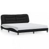 VidaXL Cadru de pat cu tăblie negru și alb 180x200cm piele artificială