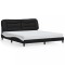 vidaXL Cadru de pat cu tăblie negru și alb 180x200cm piele artificială