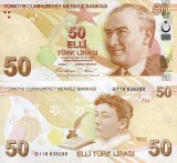 Turcia 50 Lire 2009 UNC Bancnota Ne流通 [Ne流通] Colectie Numismatica