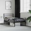 VidaXL Cadru pat metalic cu tăblii de cap/picioare, negru, 90x200 cm 352330