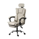 Scaun directorial OFF 4151, piele ecologica, mecanism de balansare, suport pentru picioare, 130 kg