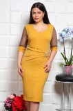Rochie de ocazie Josefine Galben - 60Marimea, Yves