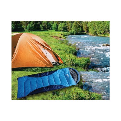 Sac de dormit Sleeping Bag, (170+30)x70 cm, Bleu/Gri foto