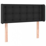 Cumpara ieftin Tablie de pat cu aripioare negru 93x16x78/88 cm piele ecologica