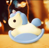 Lampă Veghe Copii Unicorn Silicon, Re&icirc;ncărcabilă, LED, Albastru/Roșu, Livrare Gratuită - Lampă de Noapte Bebe, Senzor Tactil