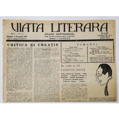 VIATA LITERARA , SAPTAMANAL , ANUL I, NR. 37 , 12 FEBRUARIE , 1927