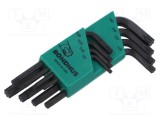 Set chei Torx&reg; BONDHUS 8 bucăți TX09, TX10, TX15, TX20, TX25, TX27, TX30, TX40