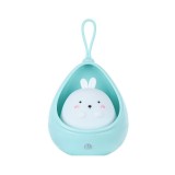 Lampa de veghe portabila eMazing model iepuras cu 2 moduri de functionare, fabricata din silicon non-toxic, cu reincarcare prin USB si echipata cu sen