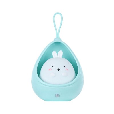 Lampa de veghe portabila eMazing model iepuras cu 2 moduri de functionare, fabricata din silicon non-toxic, cu reincarcare prin USB si echipata cu sen foto