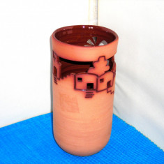 Studio-Art: Vaza ceramica emailata, traforata, hand made, semnata Ayvi 52