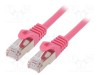 Patch cord F/UTP 6 litat CCA PVC roz 3m RJ45 26AWG GEMBIRD