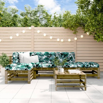 Gossi set mobilier relaxare de gradina, 6 piese, lemn de pin tratat foto