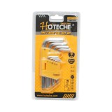 Set 9 chei imbus hexagonale scurte Hoteche, Cr-V, 1.5-10 mm