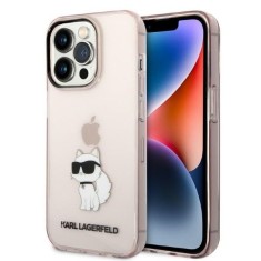 Husa iPhone 14 Pro Karl Lagerfeld Hardcase, Ikonik Choupette, roz, KLHCP14LHNCHTCP foto