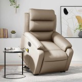 VidaXL Fotoliu electric masaj rabatabil cu ridicare, cappuccino