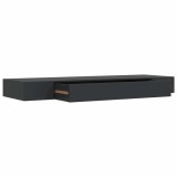 Cumpara ieftin Raft de perete suspendat cu sertar, negru, 80 x 25 x 8 cm