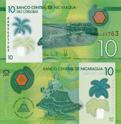 NICARAGUA 10 cordobas 2022 polymer UNC!!! foto