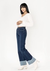 Blugi Evazati Nina Carter Albastru Inchis P601 M8