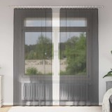 VidaXL Perdele Voile cu buzunare pentru bare 2 buc Negru