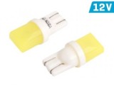 Set 2 Becuri Auto W5W T10 12V Alb 6000K Lumini Pozitie Parcare Interior Placute Inmatriculare