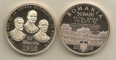 ROMANIA 50 BANI 2018 - PROOF - 100 ANI UNIREA BASARABIEI foto