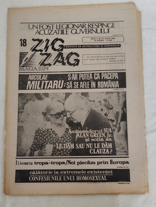 ZIG ZAG Magazin (10-17 iulie 1990) Anul 1, nr. 18