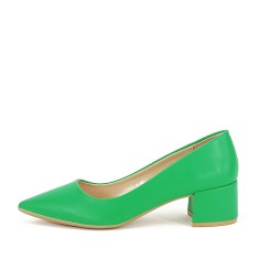 Pantofi verde crud cu toc mic Elena 01 foto