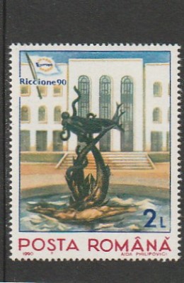 ROMANIA 1990 LP 1240 TARGUL INTERNATIONAL RICCIONE 90 MNH NESTAMPILAT foto
