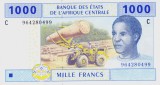 Bancnota Statele Africii Centrale ( Chad ) 1.000 Franci 2002 - P607Ce UNC