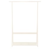 Stand haine Erine LeGer, din metal, crem, cu 2 rafturi, 102 x 43 x 160 cm