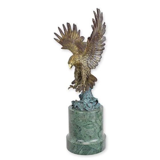 Vultur-statueta din bronz cu un soclu din marmura BX-86