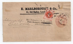 Great Britain - Victorian 1d Pink Stationery Wrapper &amp;#039;E Marlborough &amp;amp; Co&amp;#039; D.351 foto