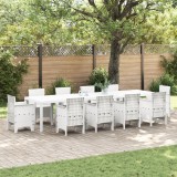 vidaXL Masă de Grădină Albă 350x100x73 cm Poly Rattan