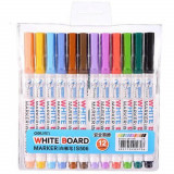 Marker Whiteboard Deli Slim, 12 Buc/Set, Diverse Culori, Marker Deli, Marker Deli Slim, Marker Multicolor, Marker Whiteboard, Markere Whiteboard, Mark