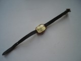 Ceas dame mecanic sovietic Luch, carcasa aurita Au, defect, Analog, Casual, Placat cu aur